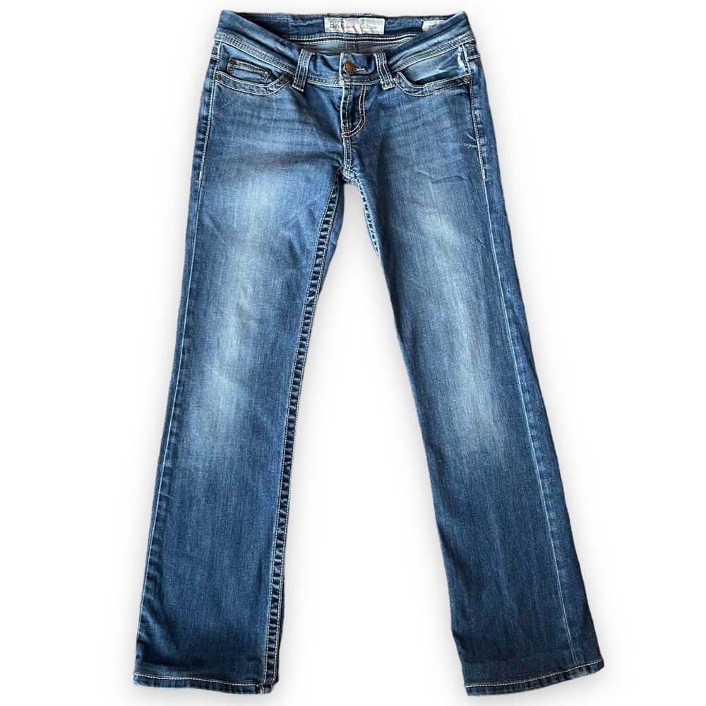 BKE denim culture boot cut women’s jeans size 27 petite inseam buckle brand